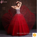 Suzhou Red Blue Off Shoulder Lace Beaded Cinderella Long Puffy Evening Dinner Dress